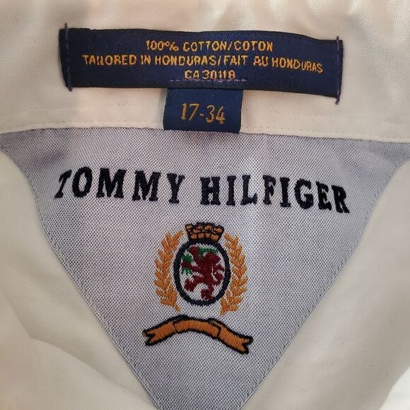 Tommy Hilfiger White Button Down Shirt (17-34) - Picture 5 of 5